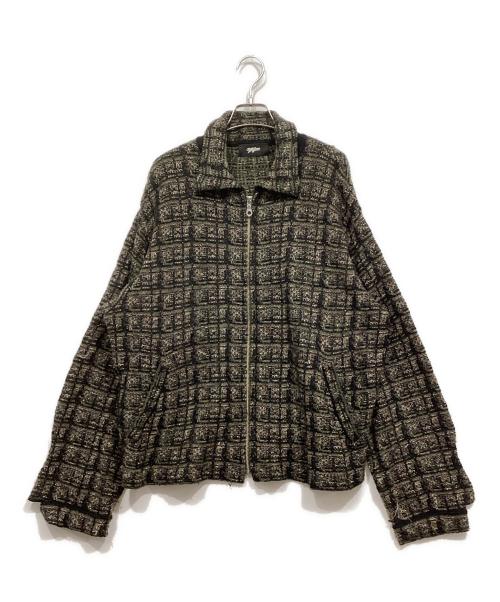 myne（マイン）myne (マイン) 23SS TWEED KNIT JACKE グリーン サイズ:Lの古着・服飾アイテム