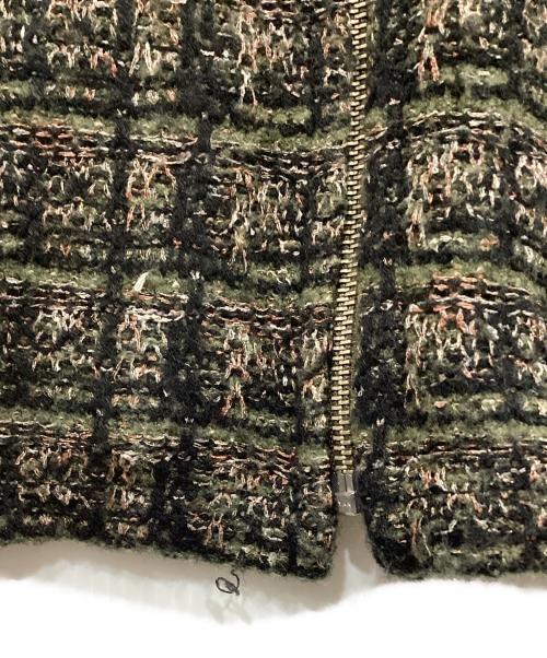 myne（マイン）myne (マイン) 23SS TWEED KNIT JACKE グリーン サイズ:Lの古着・服飾アイテム