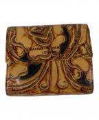 KATHARINE HAMNETTキャサリンハムネット）の古着「3つ折り財布」｜ブラウン×ベージュ