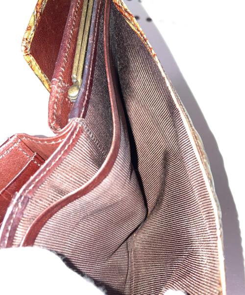 KATHARINE HAMNETT（キャサリンハムネット）KATHARINE HAMNETT (キャサリンハムネット) 3つ折り財布 ブラウン×ベージュの古着・服飾アイテム