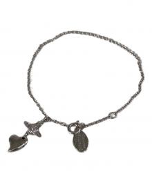 Vivienne Westwood（ヴィヴィアンウエストウッド）の古着「ハート×オーブモチーフブレスレット」｜シルバー