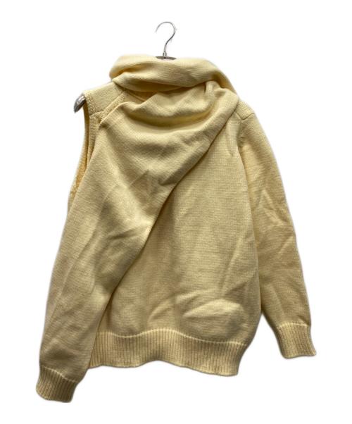 myne（マイン）myne (マイン) ミドルゲージ マフラー ワンスリーブニット ベージュ サイズ:FREEの古着・服飾アイテム