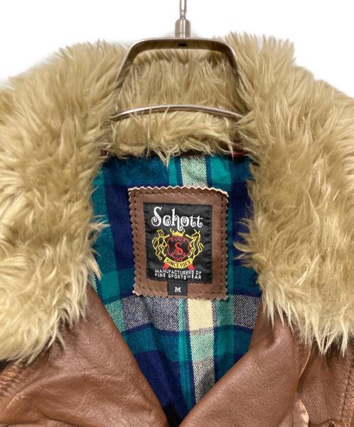 Schott（ショット）Schott (ショット) ファーフリンジ レザージャケット ブラウン サイズ:Mの古着・服飾アイテム