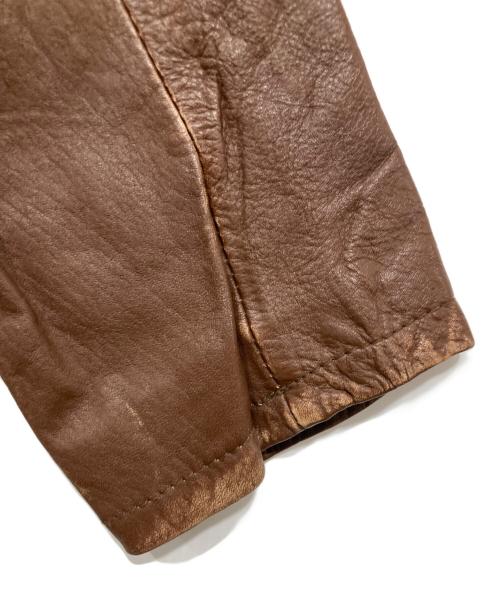 Schott（ショット）Schott (ショット) ファーフリンジ レザージャケット ブラウン サイズ:Mの古着・服飾アイテム