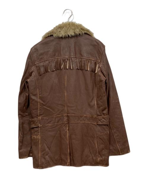 Schott（ショット）Schott (ショット) ファーフリンジ レザージャケット ブラウン サイズ:Mの古着・服飾アイテム