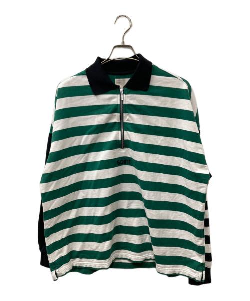 SAINT MICHAEL（セントマイケル）SAINT MICHAEL (セントマイケル) 24SS RUGGER SH グリーン×ホワイト サイズ:XLの古着・服飾アイテム
