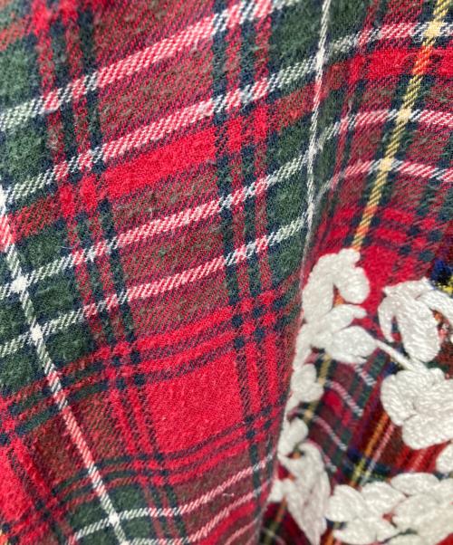 READYMADE（レディメイド）READYMADE (レディメイド) Denim Tears (デニムティアーズ) Cotton Wreath Check L/S Shirt レッド×グリーン サイズ:1の古着・服飾アイテム