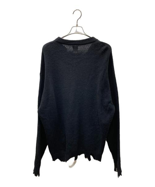 SAINT MICHAEL（セントマイケル）SAINT MICHAEL (セントマイケル) 21AW WOOL SWTER ニット セーター ブラック×ホワイト サイズ:SIZE XLの古着・服飾アイテム