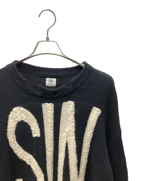 SAINT MICHAEL（セントマイケル）SAINT MICHAEL (セントマイケル) 21AW WOOL SWTER ニット セーター ブラック×ホワイト サイズ:SIZE XLの古着・服飾アイテム