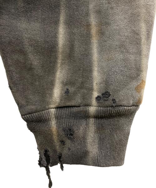 SAINT MICHAEL（セントマイケル）SAINT MICHAEL (セントマイケル) 24AW HOODIE/DBL FACE ダメージパーカー グレー サイズ:SIZE XLの古着・服飾アイテム