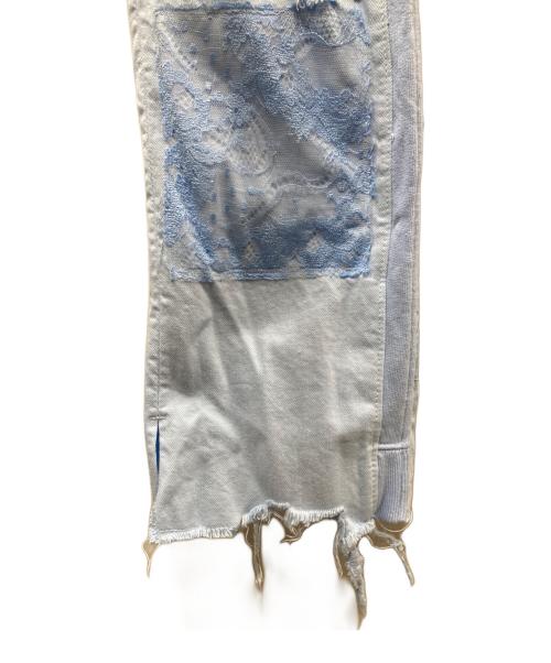 Midorikawa（ミドリカワ）Midorikawa (ミドリカワ) CRUST PANTS ダメージ加工パンツ スカイブルー サイズ:Lの古着・服飾アイテム