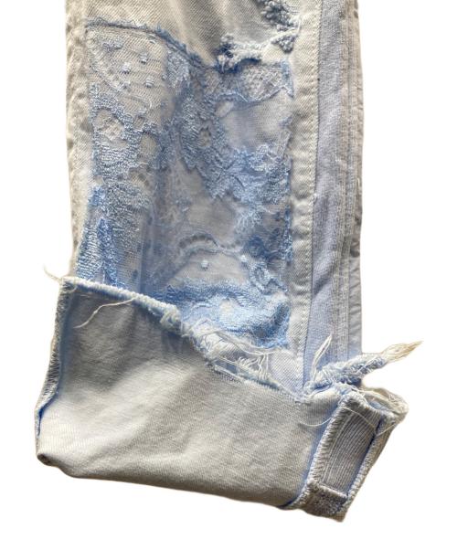 Midorikawa（ミドリカワ）Midorikawa (ミドリカワ) CRUST PANTS ダメージ加工パンツ スカイブルー サイズ:Lの古着・服飾アイテム