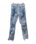 Midorikawa（ミドリカワ）の古着「CRUST PANTS ダメージ加工パンツ」｜スカイブルー