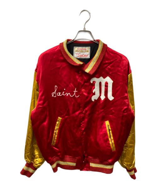 SAINT MICHAEL（セントマイケル）SAINT MICHAEL (セントマイケル) 23ss VARSITY JACKET RED MICHAEL レッド×イエロー サイズ:Mの古着・服飾アイテム