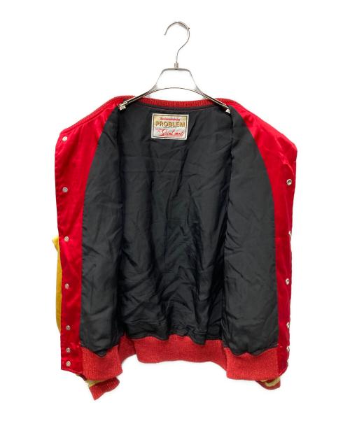 SAINT MICHAEL（セントマイケル）SAINT MICHAEL (セントマイケル) 23ss VARSITY JACKET RED MICHAEL レッド×イエロー サイズ:Mの古着・服飾アイテム