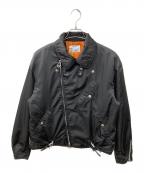 NEXUSVIIネクサスセブン）の古着「ナイロンダブルライダースジャケット」｜ブラック