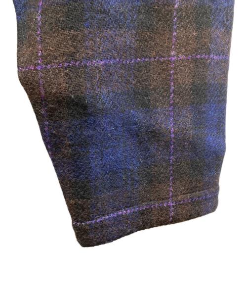 sillage（シアージ）Sillage (シアージ) ウールオーバーサイズチェックコート ネイビー×ブラウン サイズ:Freeの古着・服飾アイテム