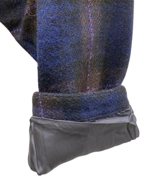 sillage（シアージ）Sillage (シアージ) ウールオーバーサイズチェックコート ネイビー×ブラウン サイズ:Freeの古着・服飾アイテム