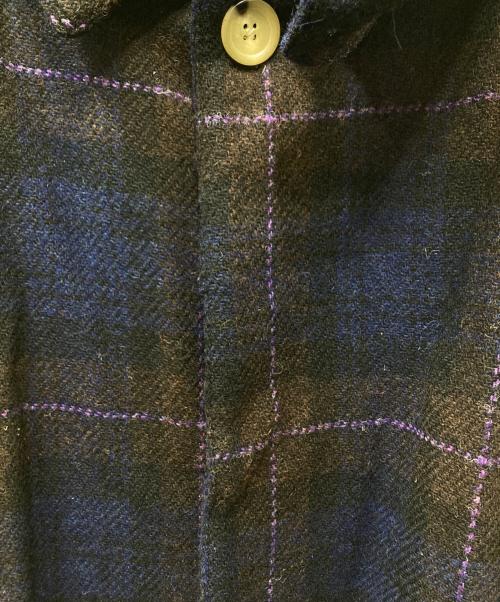 sillage（シアージ）Sillage (シアージ) ウールオーバーサイズチェックコート ネイビー×ブラウン サイズ:Freeの古着・服飾アイテム