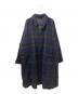 Sillage（シアージ）の古着「ウールオーバーサイズチェックコート」｜ネイビー×ブラウン