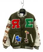 READYMADEレディメイド）の古着「Chair Jacket スタジャン」｜オリーブ×ホワイト