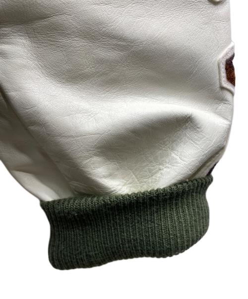 READYMADE（レディメイド）READYMADE (レディメイド) Chair Jacket スタジャン オリーブ×ホワイト サイズ:２の古着・服飾アイテム