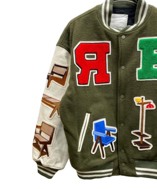 READYMADE（レディメイド）READYMADE (レディメイド) Chair Jacket スタジャン オリーブ×ホワイト サイズ:２の古着・服飾アイテム