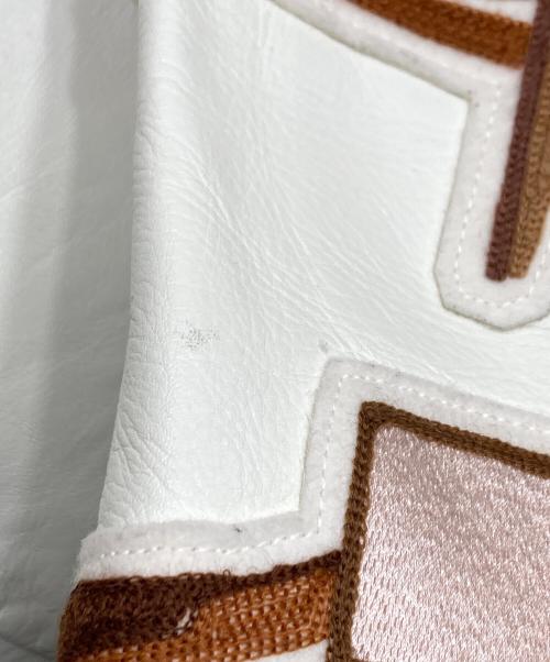 READYMADE（レディメイド）READYMADE (レディメイド) Chair Jacket スタジャン オリーブ×ホワイト サイズ:２の古着・服飾アイテム