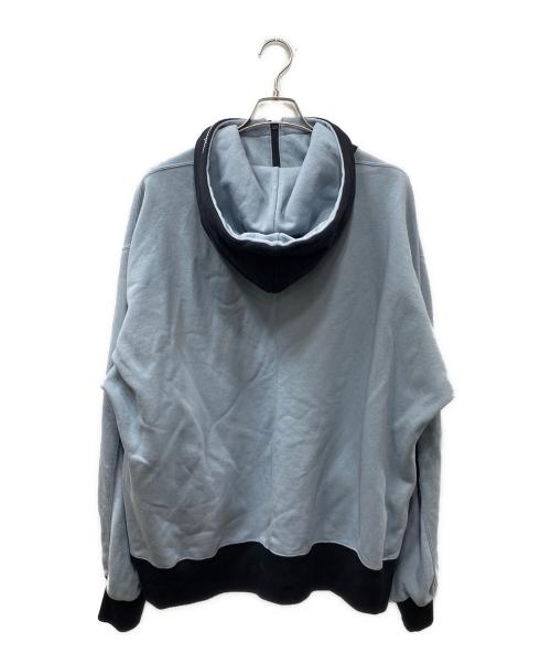 Champion（チャンピオン）Champion (チャンピオン) N.HOOLYWOOD (エヌ ハリウッド) コラボフーデッドスウェットシャツ ブルー×ブラック サイズ:Ｌの古着・服飾アイテム