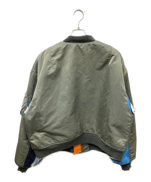 SAINT MICHAEL（セントマイケル）SAINT MICHAEL (セントマイケル) MA-1/DAMEGE/KHAKI オリーブ×ブルー サイズ:Lの古着・服飾アイテム