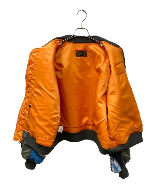 SAINT MICHAEL（セントマイケル）SAINT MICHAEL (セントマイケル) MA-1/DAMEGE/KHAKI オリーブ×ブルー サイズ:Lの古着・服飾アイテム