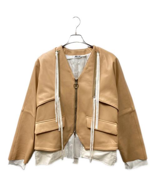 Midorikawa（ミドリカワ）Midorikawa (ミドリカワ) Docking Leather Blouson ベージュ サイズ:Freeの古着・服飾アイテム
