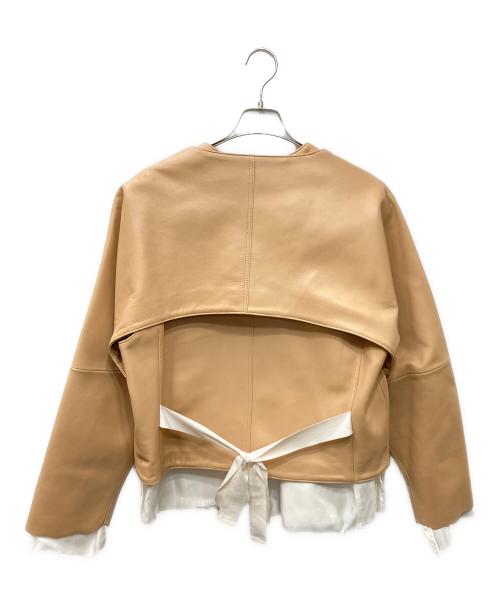 Midorikawa（ミドリカワ）Midorikawa (ミドリカワ) Docking Leather Blouson ベージュ サイズ:Freeの古着・服飾アイテム