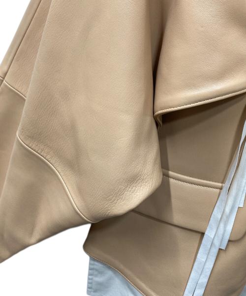 Midorikawa（ミドリカワ）Midorikawa (ミドリカワ) Docking Leather Blouson ベージュ サイズ:Freeの古着・服飾アイテム