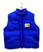 GUCCI×THE NORTH FACEグッチ×ザ ノース フェイス）の古着「22SS ロゴキャットプリントダウンベスト」｜ブルー×レッド