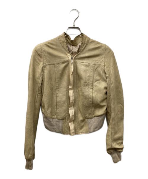 RICK OWENS（リックオウエンス）RICK OWENS (リックオウエンス) レザージャケット イエロー サイズ:36の古着・服飾アイテム
