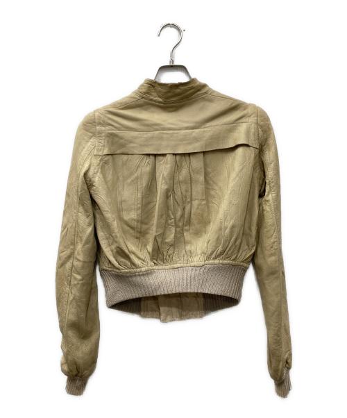 RICK OWENS（リックオウエンス）RICK OWENS (リックオウエンス) レザージャケット イエロー サイズ:36の古着・服飾アイテム