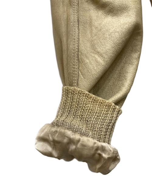 RICK OWENS（リックオウエンス）RICK OWENS (リックオウエンス) レザージャケット イエロー サイズ:36の古着・服飾アイテム