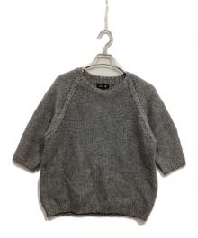 DRAWER（ドゥロワー）の古着「ウールモヘア半袖ニット」｜グレー