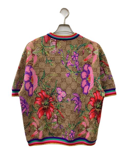 GUCCI（グッチ）GUCCI (グッチ) FLORAL MONOGRAM T-SHIRT ニットTシャツ マルチカラー サイズ:Sの古着・服飾アイテム