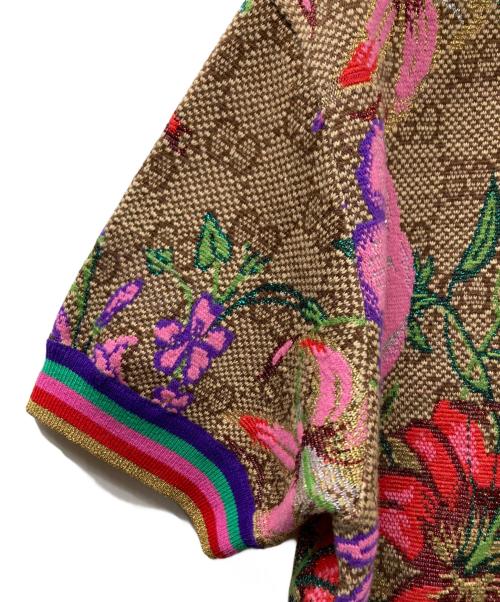 GUCCI（グッチ）GUCCI (グッチ) FLORAL MONOGRAM T-SHIRT ニットTシャツ マルチカラー サイズ:Sの古着・服飾アイテム