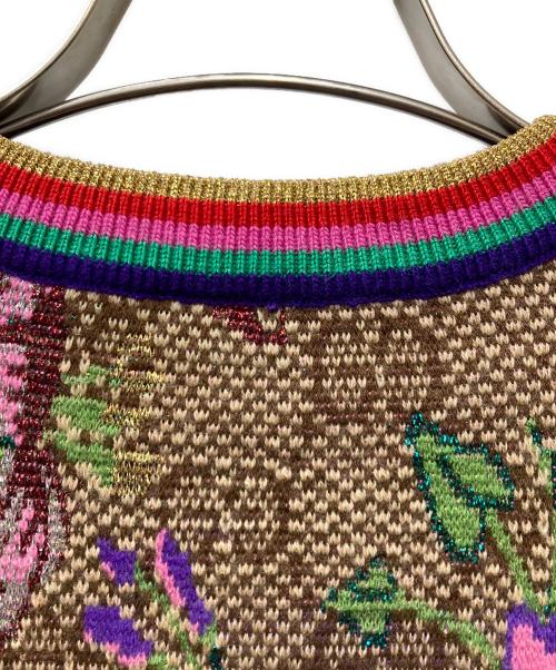 GUCCI（グッチ）GUCCI (グッチ) FLORAL MONOGRAM T-SHIRT ニットTシャツ マルチカラー サイズ:Sの古着・服飾アイテム