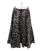ALORSアロー）の古着「Jupe Cocinelle リネン混ドットロングスカート」｜パープル