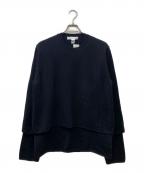 COMME des GARCONS SHIRTコムデギャルソンシャツ）の古着「ウール レイヤードニット」｜ブラック
