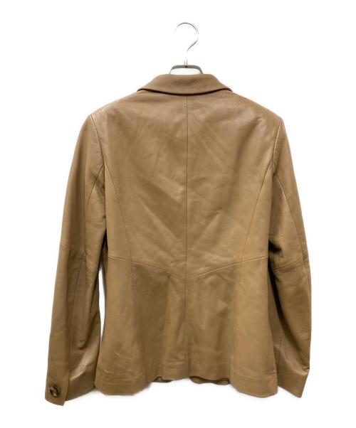 MaxMara（マックスマーラ）MaxMara (マックスマーラ) レザーテーラードジャケット ブラウン サイズ:SIZE 38の古着・服飾アイテム