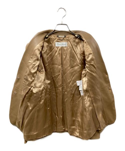 MaxMara（マックスマーラ）MaxMara (マックスマーラ) レザーテーラードジャケット ブラウン サイズ:SIZE 38の古着・服飾アイテム
