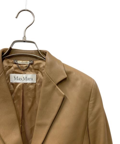 MaxMara（マックスマーラ）MaxMara (マックスマーラ) レザーテーラードジャケット ブラウン サイズ:SIZE 38の古着・服飾アイテム