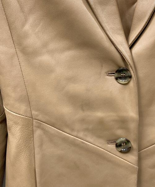 MaxMara（マックスマーラ）MaxMara (マックスマーラ) レザーテーラードジャケット ブラウン サイズ:SIZE 38の古着・服飾アイテム