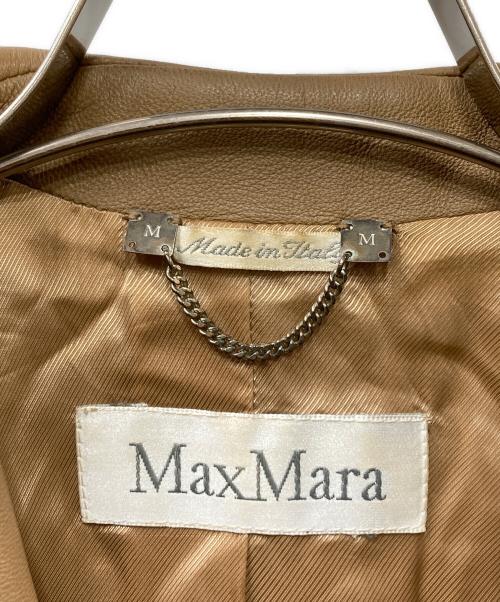 MaxMara（マックスマーラ）MaxMara (マックスマーラ) レザーテーラードジャケット ブラウン サイズ:SIZE 38の古着・服飾アイテム