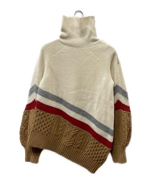 sacai（サカイ）sacai (サカイ) アシンメトリーボーダーニット プルオーバー マルチカラー サイズ:2の古着・服飾アイテム